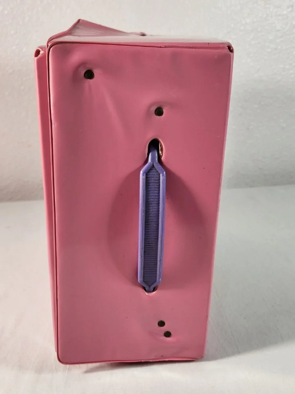 Vtg Mattel Barbie Pink Carrying Case Vinyl 1989 Doll Fashion + Hangers READ Desc